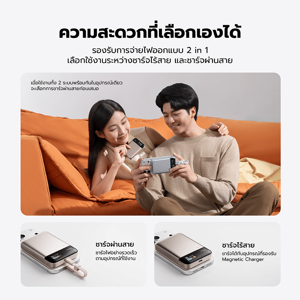 แบตเตอรี่สำรอง CUKTECH WPB100P 55W สีชมพู มาตรฐาน CCC ชาร์จไร้สาย 10000MAH_10